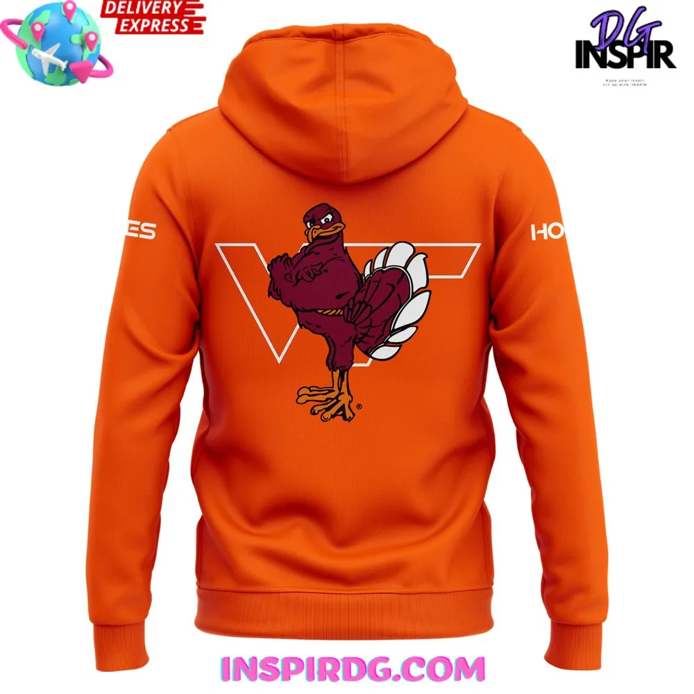 -Virginia Tech Hokies Football 2024 Orange Hoodie