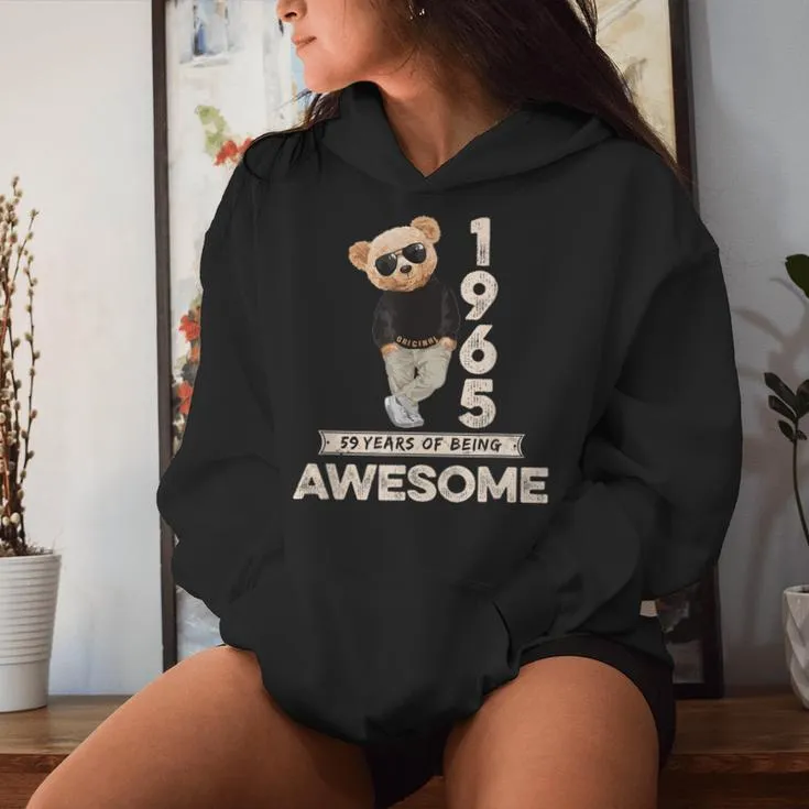 59Th Birthday 1965 Original Awesome Teddy Bear Women Hoodie