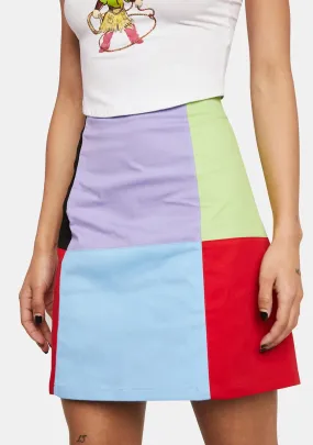 80s Colorblock Skirt-