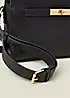 Accessorize Black Twist Lock Faux Leather Cross-Body Bag