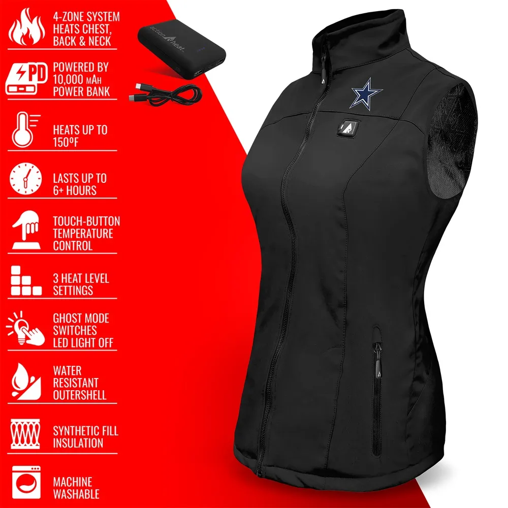 ActionHeat Dallas Cowboys 5V Women's Softshell Battery Heated Vest