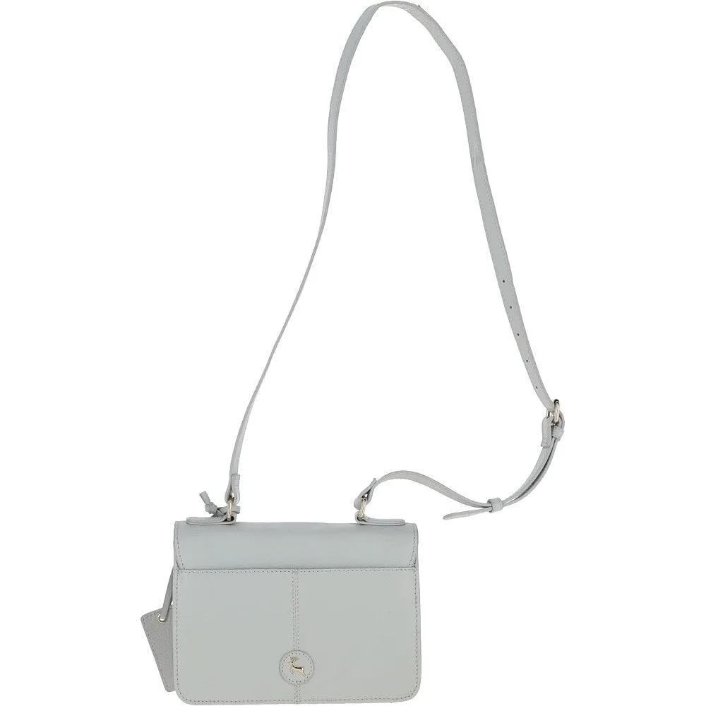 Ashwood Leather and Suede Small Cross Body Bag Ice Grey: 62955