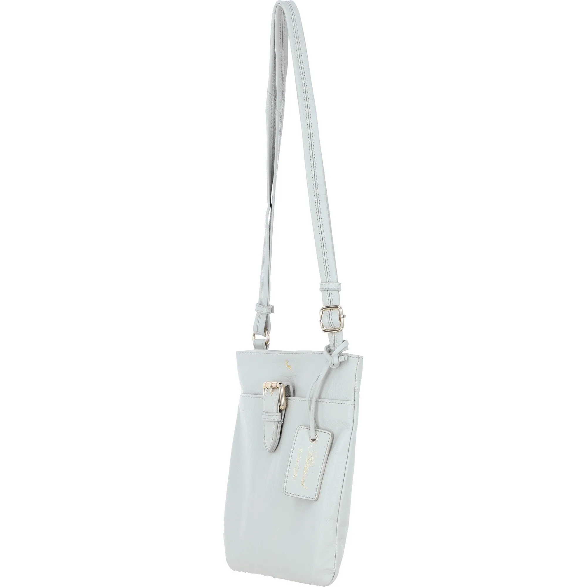 Ashwood Leather Smart Tab Cross Body Bag Ice Grey: 63621/Tab