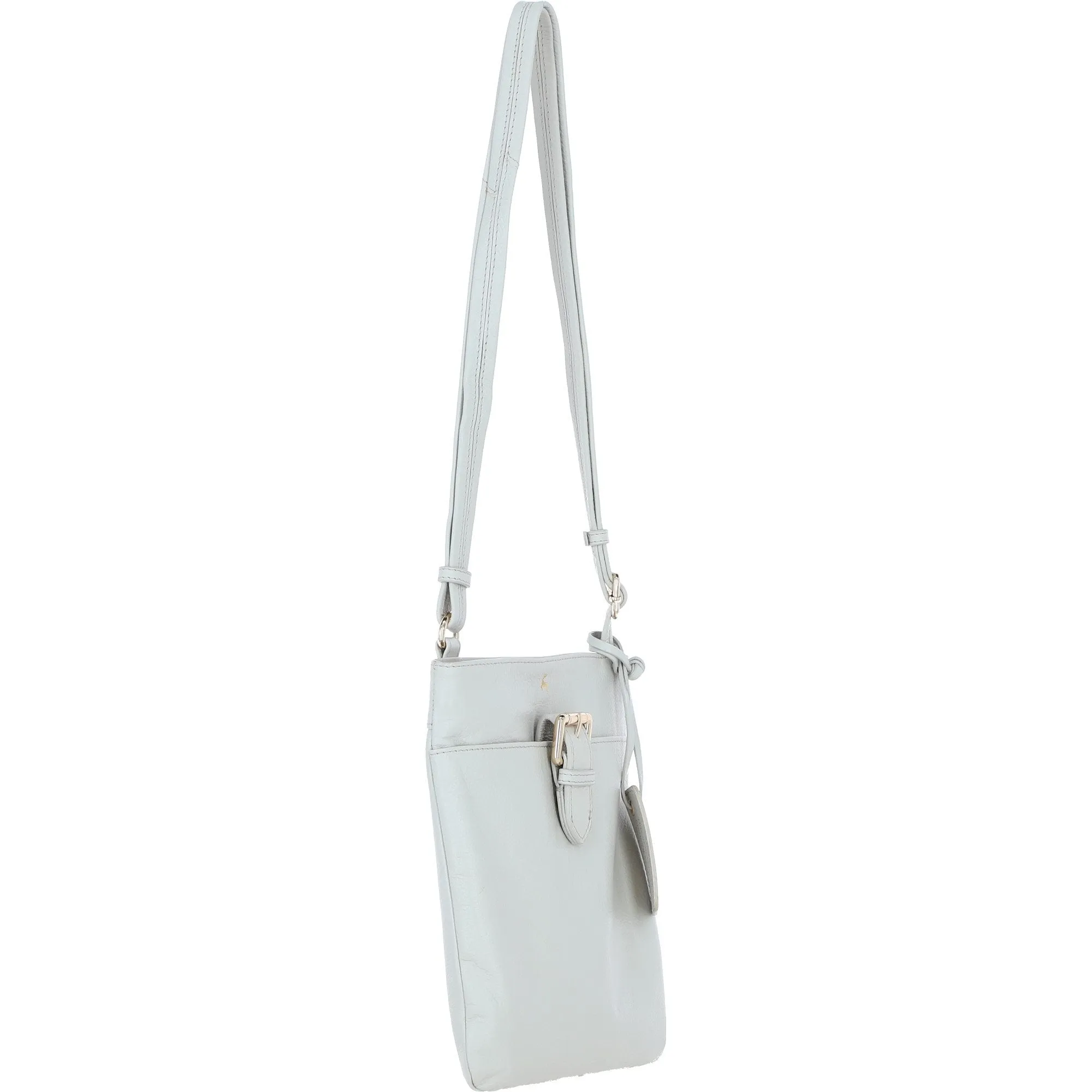 Ashwood Leather Smart Tab Cross Body Bag Ice Grey: 63621/Tab