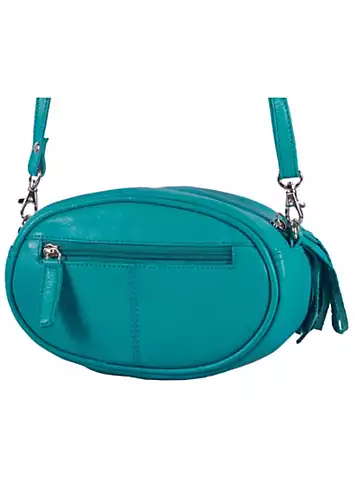 Aurora Teal Leather Cross Body Pebble Bag by Storm London | Look Again