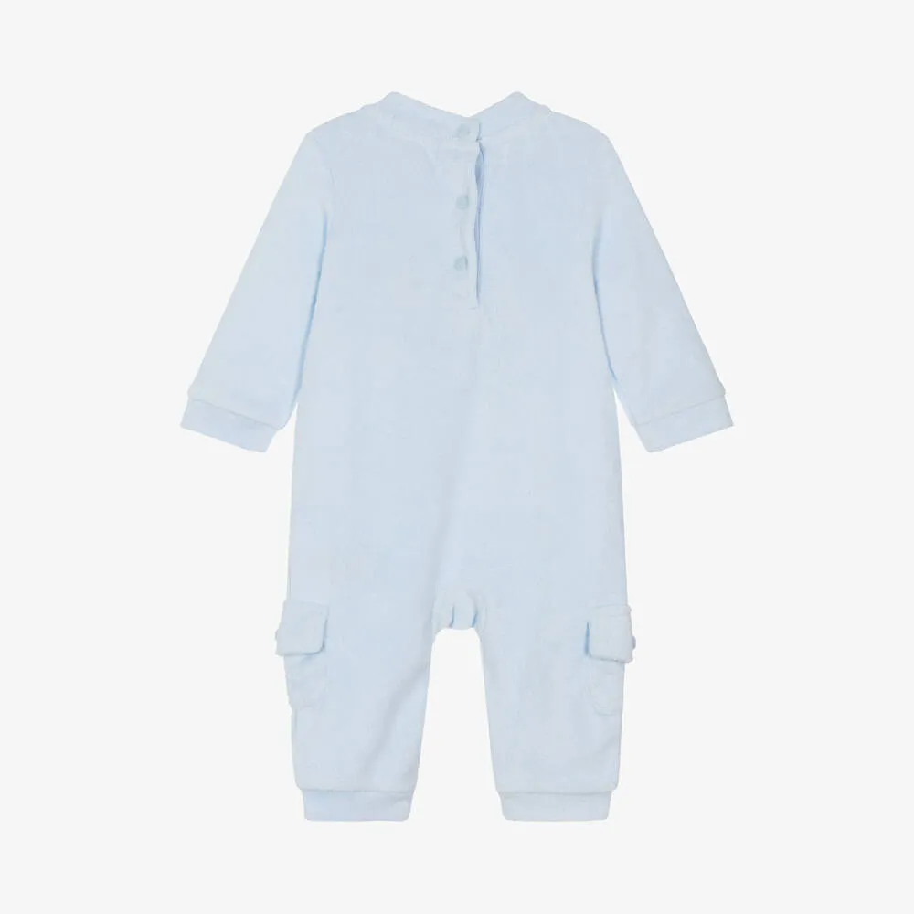 Baby Boys Blue Towelling Romper