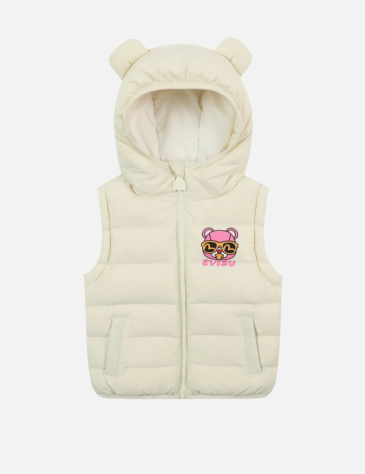 Bear and Seagull Print Down Vest