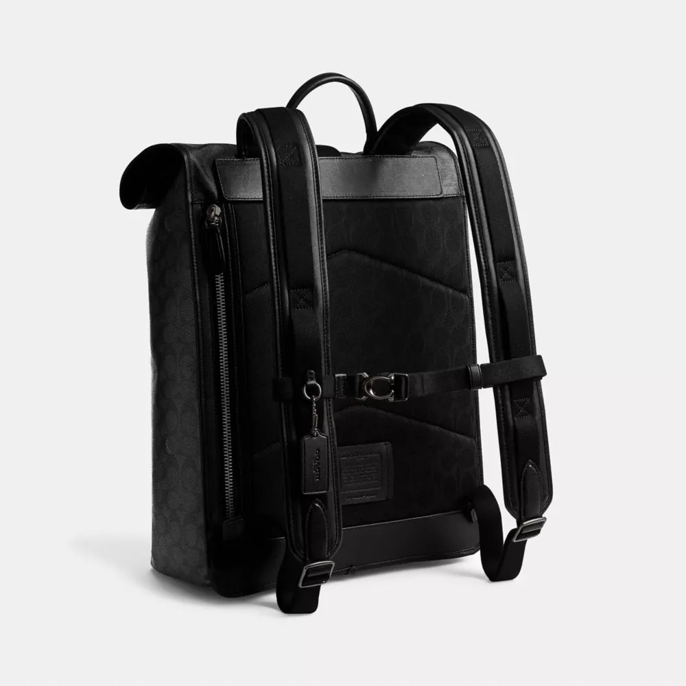 BECK ROLL TOP BACKPACK IN SIGNATURE CANVAS