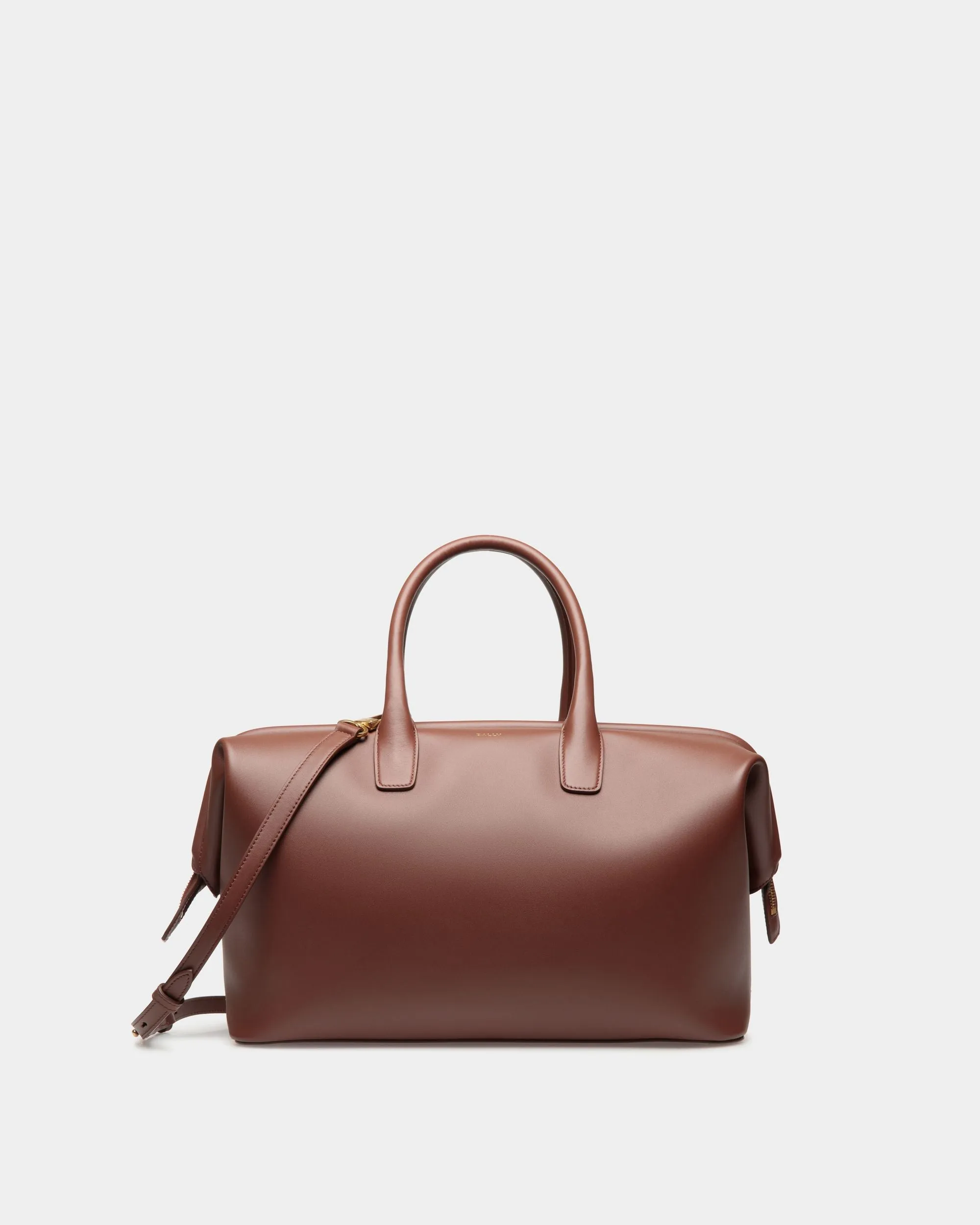 Belle Top Handle Bag In Brown Leather