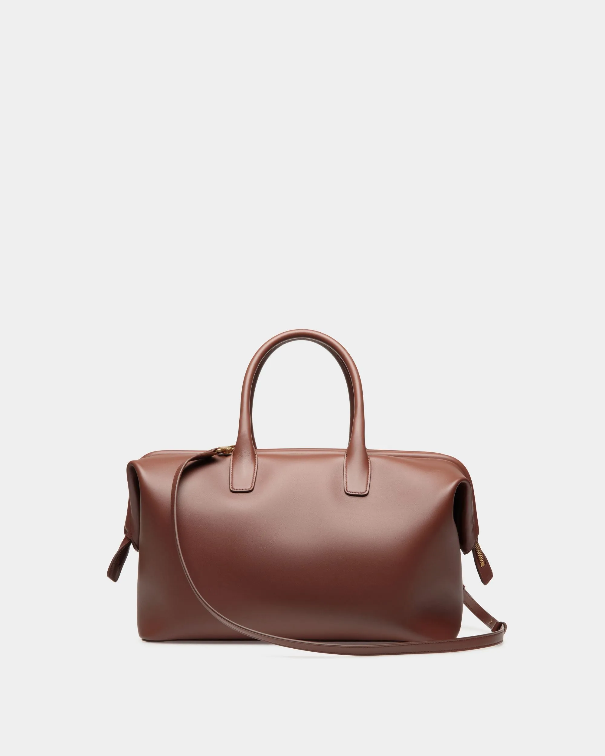 Belle Top Handle Bag In Brown Leather