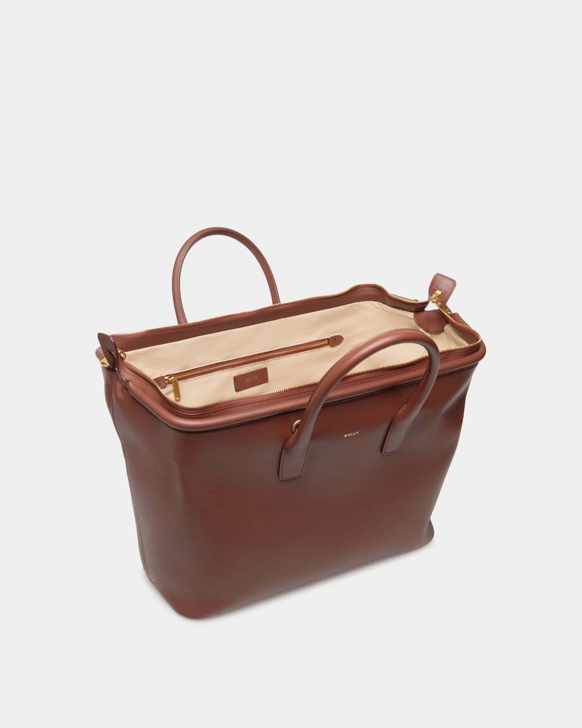 Belle Top Handle Bag In Brown Leather