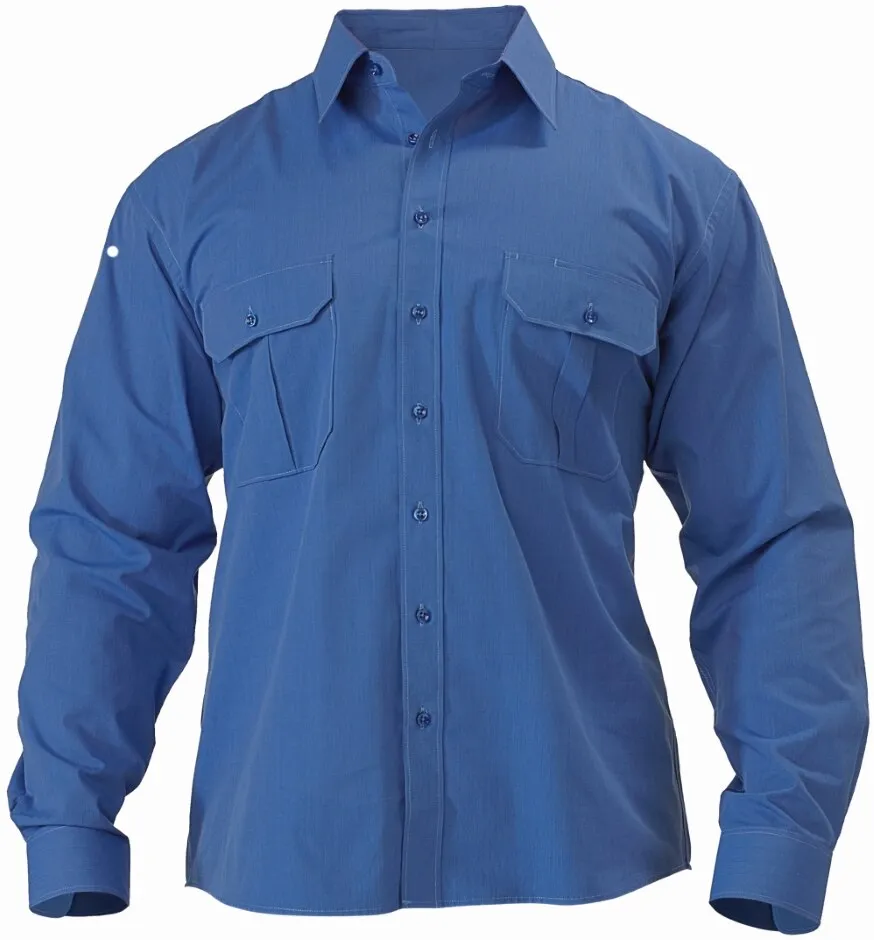 Bisley Workwear BS6031 Shirt - Long Sleeve - Mens - Metro - Blue - S