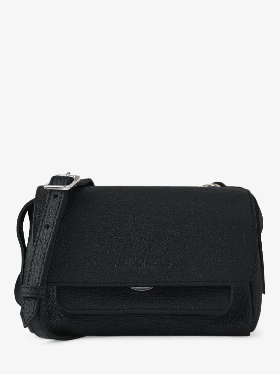 Black Leather Mini Cross-body Bag for Women - Diane XS Black | PAUL MARIUS