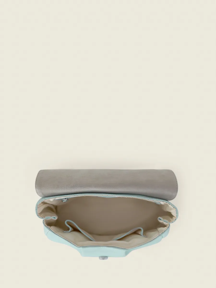 Blue Leather Cross-Body Bag for Women - Suzon M Pastel Baby Blue | PAUL MARIUS