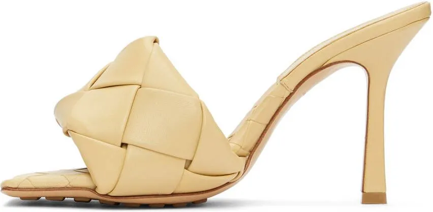 Bottega Veneta Beige Intrecciato The Lido Heeled Sandals