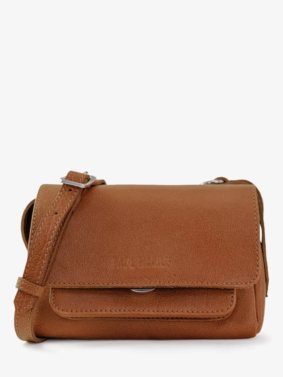 Brown Leather Mini Cross-body Bag for Women - Diane XS Light Brown | PAUL MARIUS