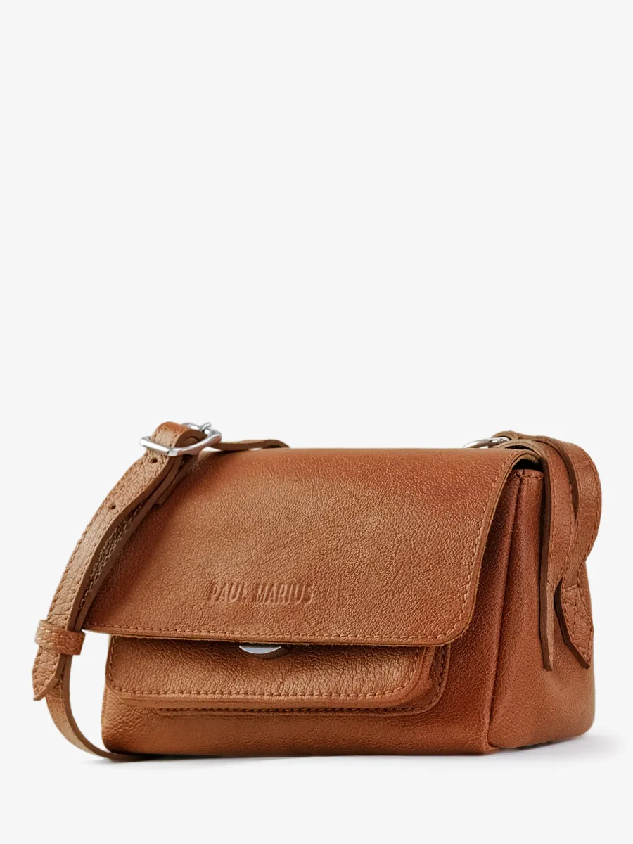 Brown Leather Mini Cross-body Bag for Women - Diane XS Light Brown | PAUL MARIUS