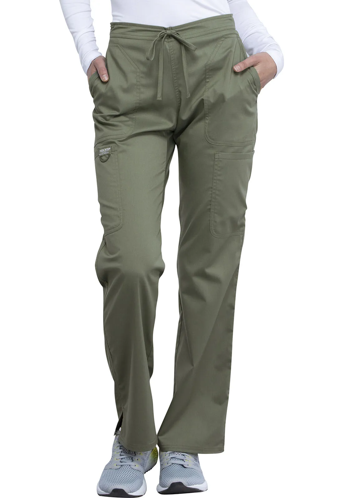 Cherokee Workwear Mid Rise Moderate Flare Drawstring Pant - WW120