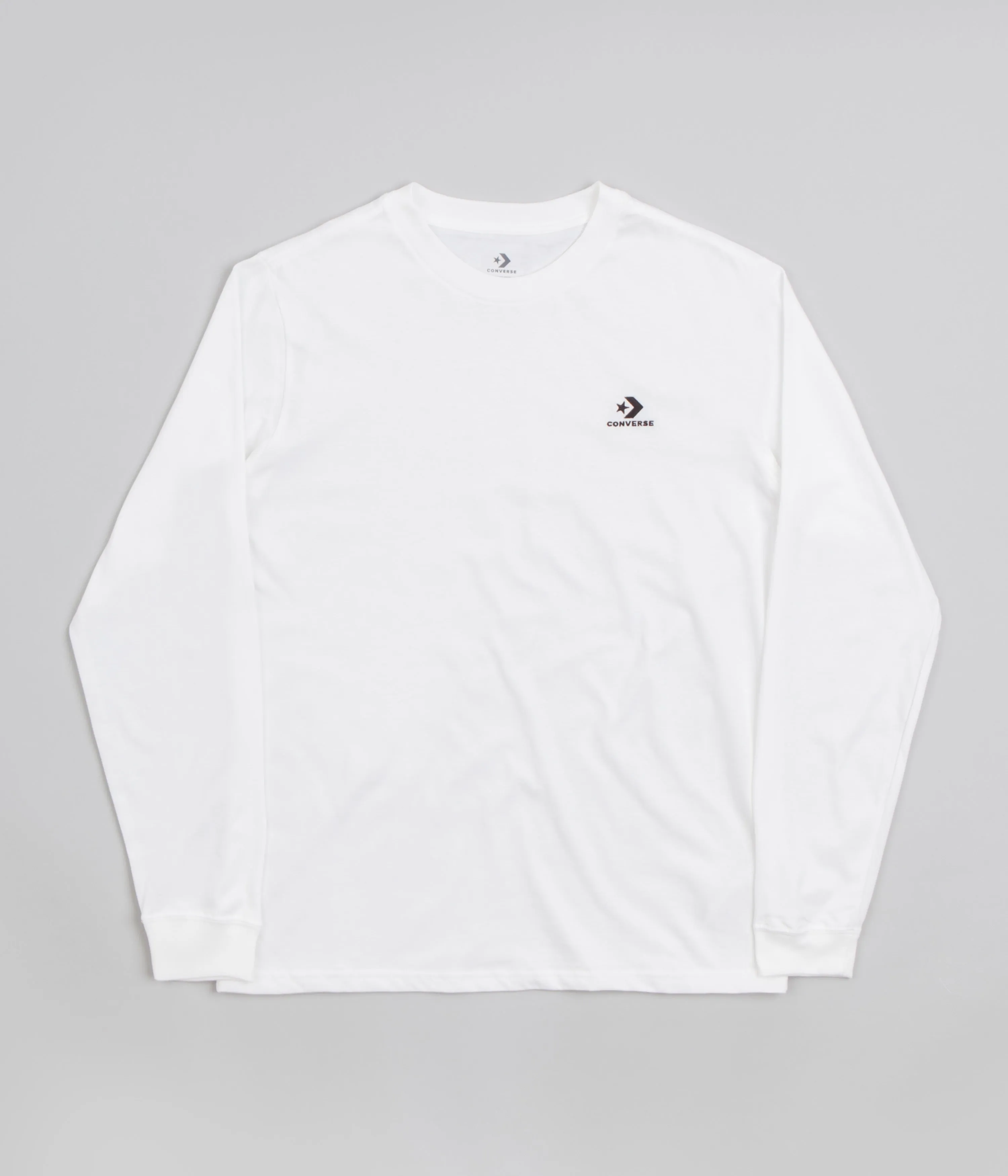 Converse Embroidered Star Chevron Long Sleeve T-Shirt - White