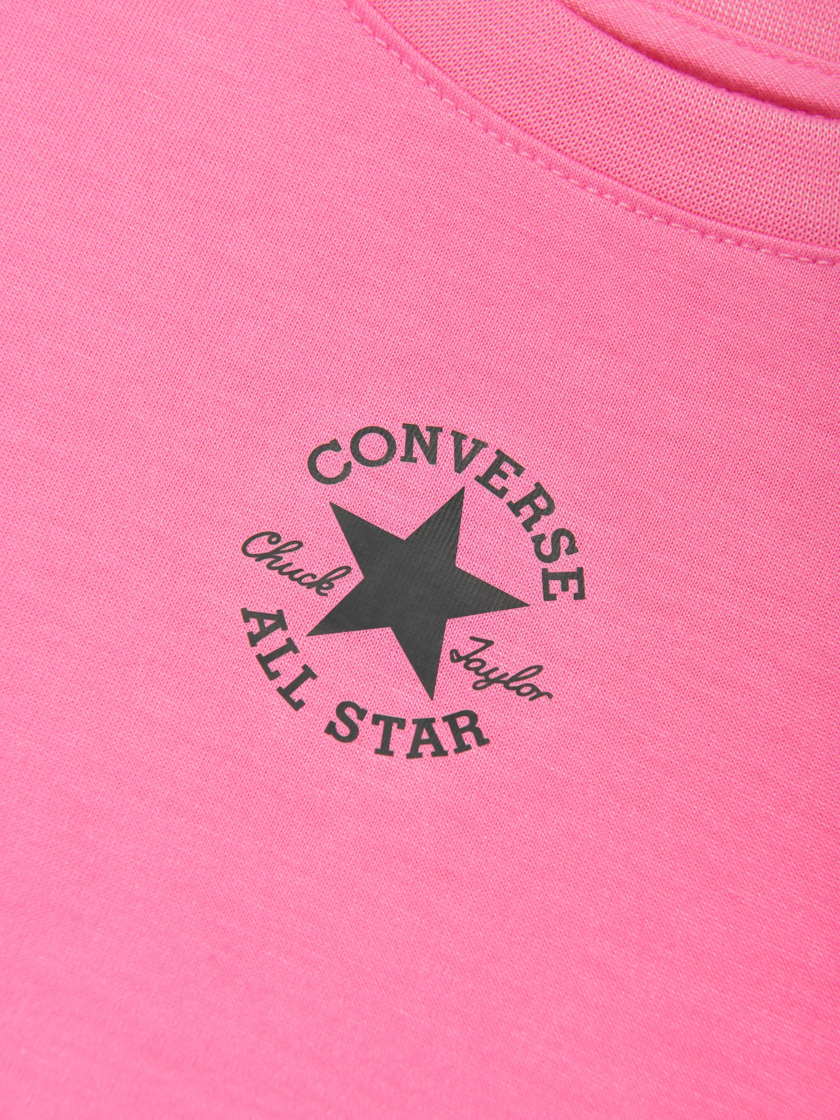 Converse Girls Chuck Patch Boxy T-Shirt in Pink