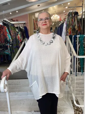 COTTON PUCKER TUNIC - WHITE