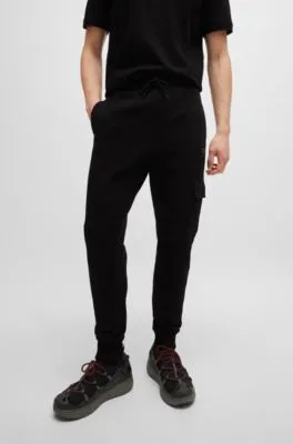 Cotton-terry tracksuit bottoms with logo trim