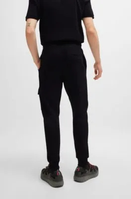 Cotton-terry tracksuit bottoms with logo trim