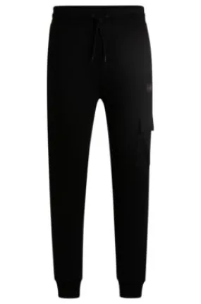 Cotton-terry tracksuit bottoms with logo trim