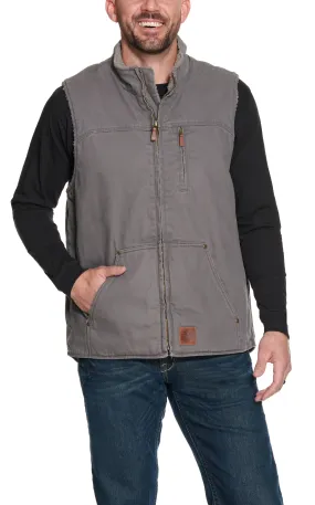 Cowboy Workwear Men's Grey Sherpa Lined Canvas Vest