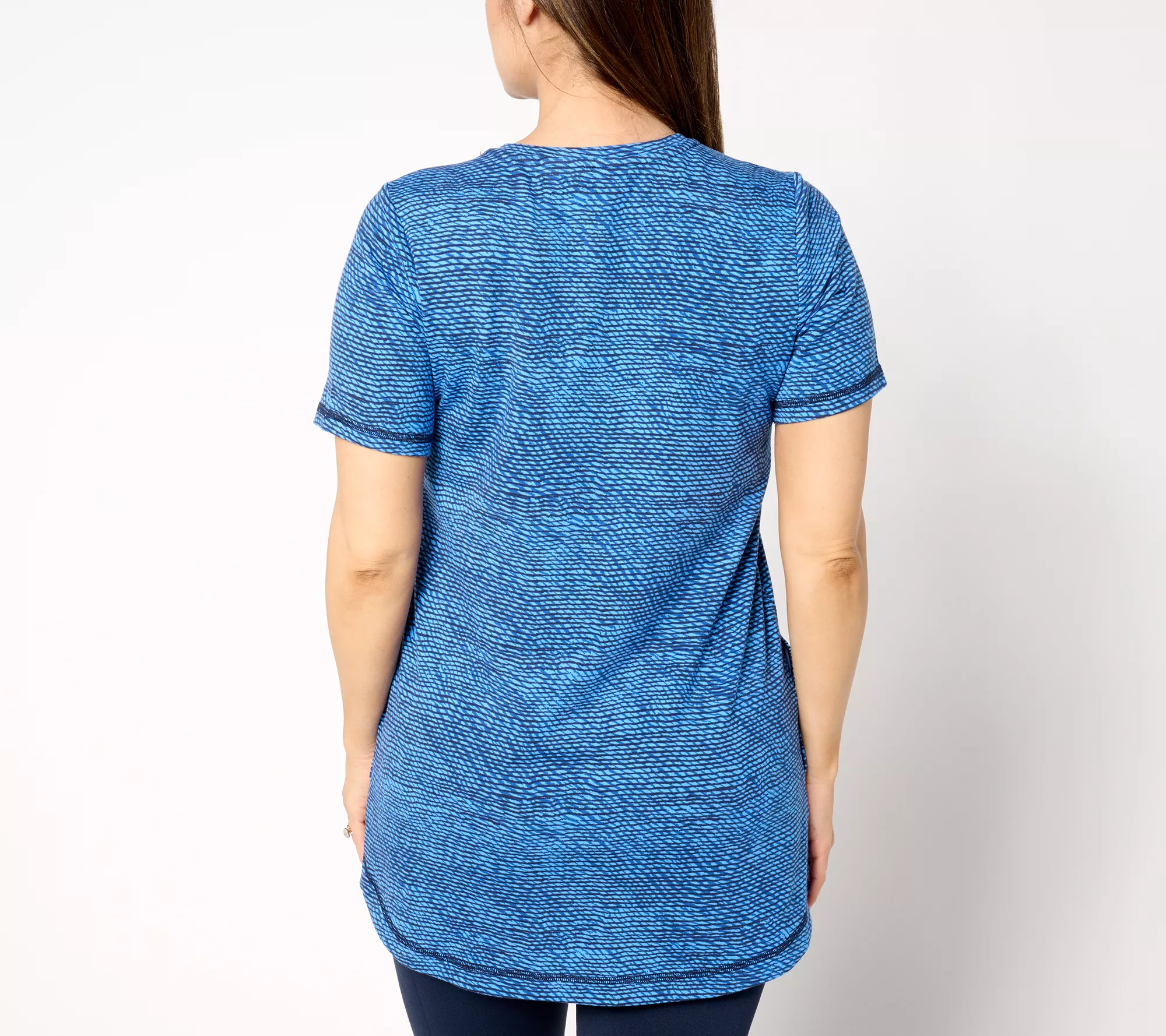 Denim & Co. Active Petite French Terry Short-Sleeve Tunic