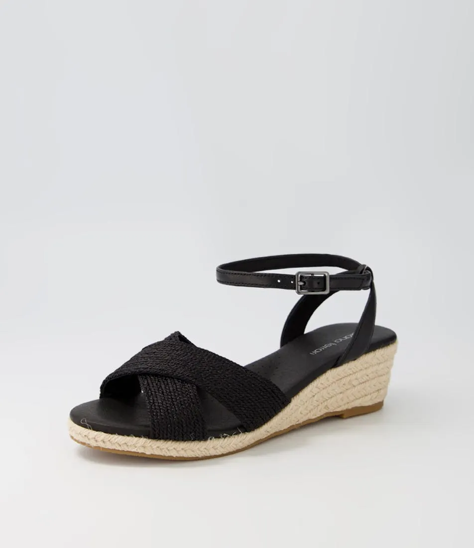 DIANA FERRARI Honour Black Woven Leather Sandals Ns