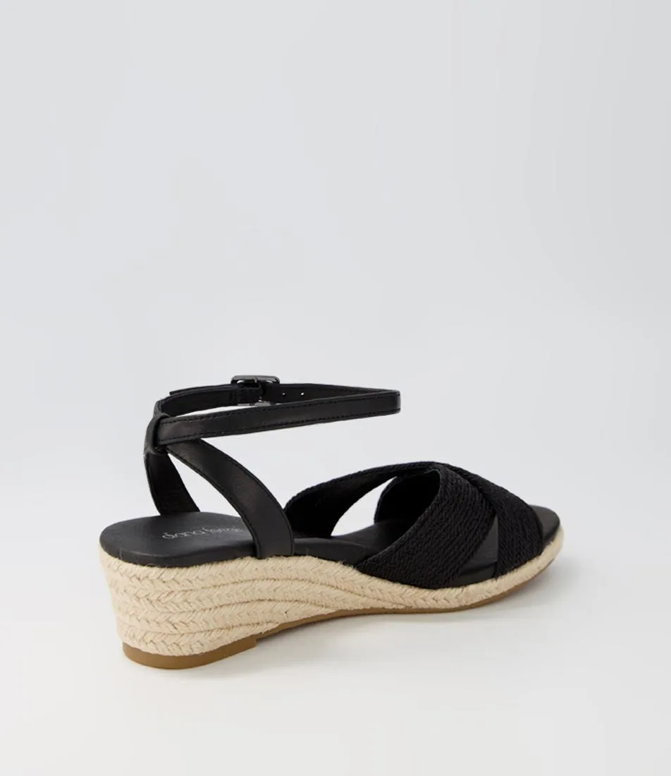 DIANA FERRARI Honour Black Woven Leather Sandals Ns