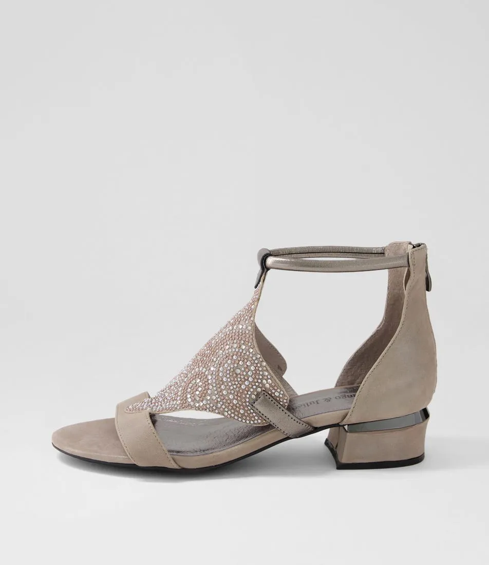 DJANGO & JULIETTE Tomika Light Pewter Shimmer Mix Sandals