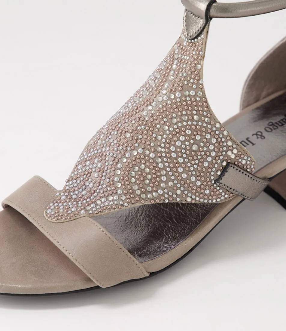 DJANGO & JULIETTE Tomika Light Pewter Shimmer Mix Sandals