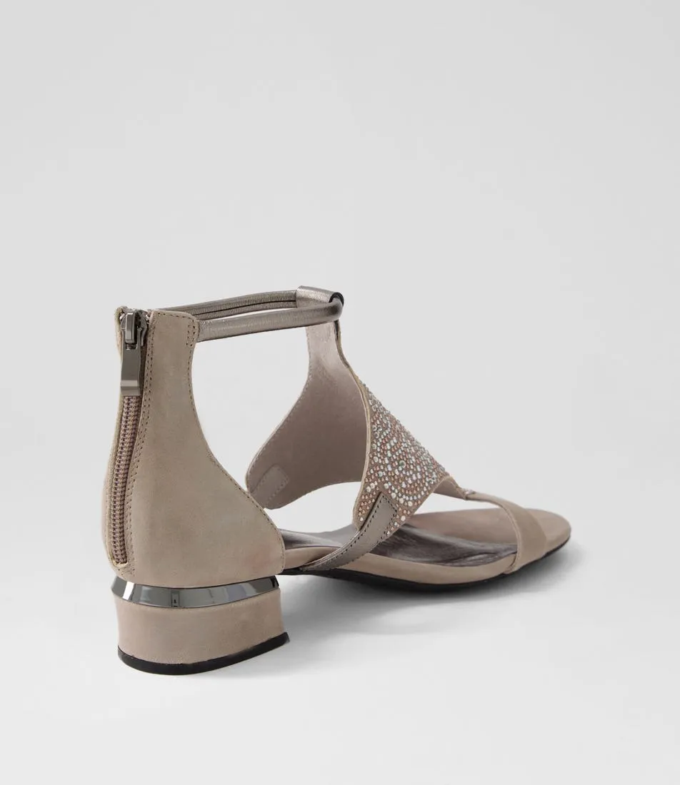 DJANGO & JULIETTE Tomika Light Pewter Shimmer Mix Sandals