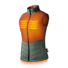 Dune Womens 3 Zone Heated Vest, Moss