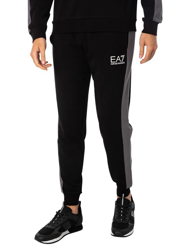 EA7 Two Tone Tracksuit - Black/ Dark Grey