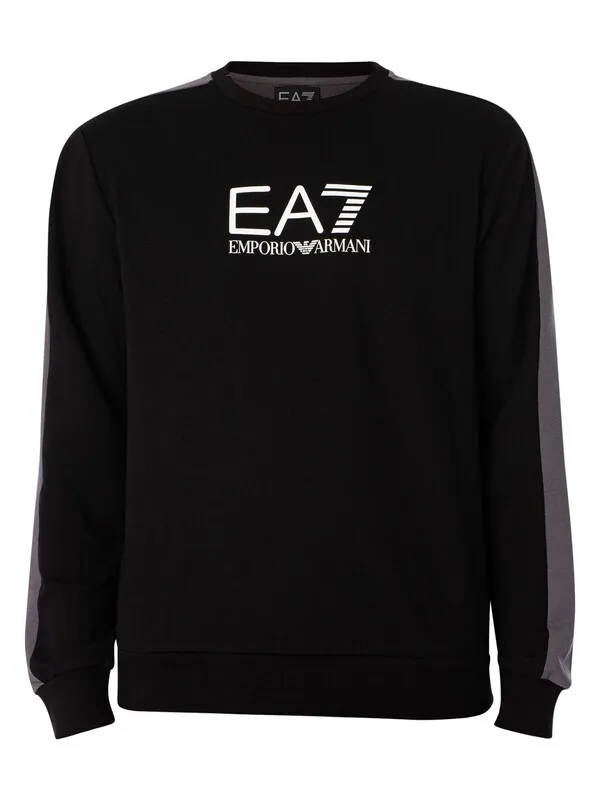 EA7 Two Tone Tracksuit - Black/ Dark Grey