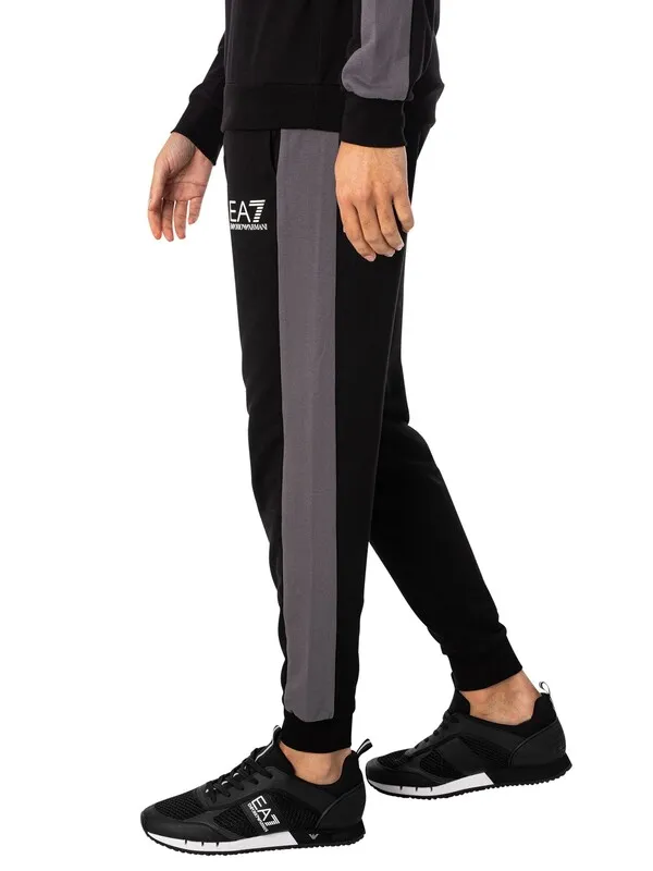 EA7 Two Tone Tracksuit - Black/ Dark Grey