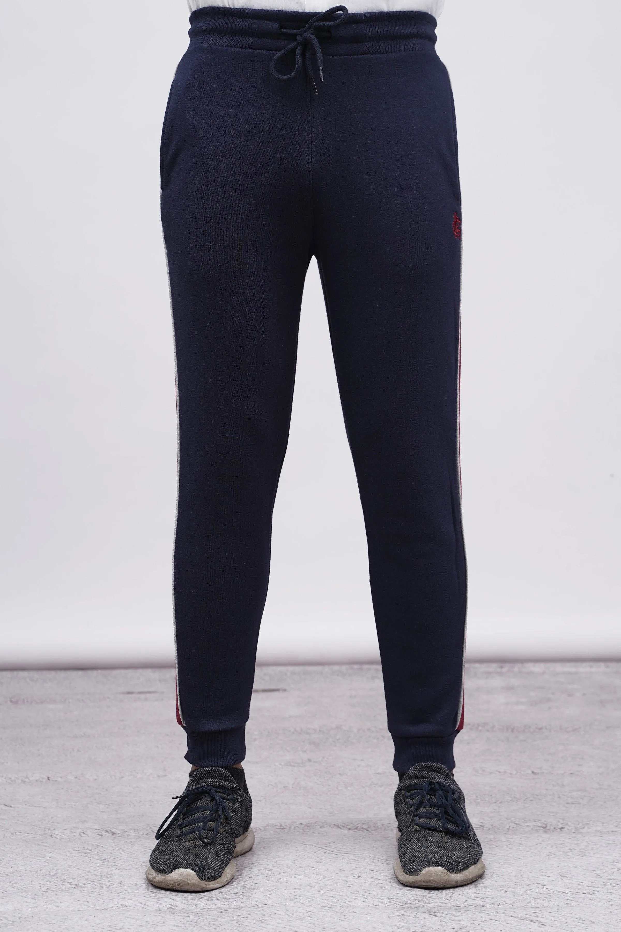 FLEECE CONTRAST PANNEL TROUSER NAVY