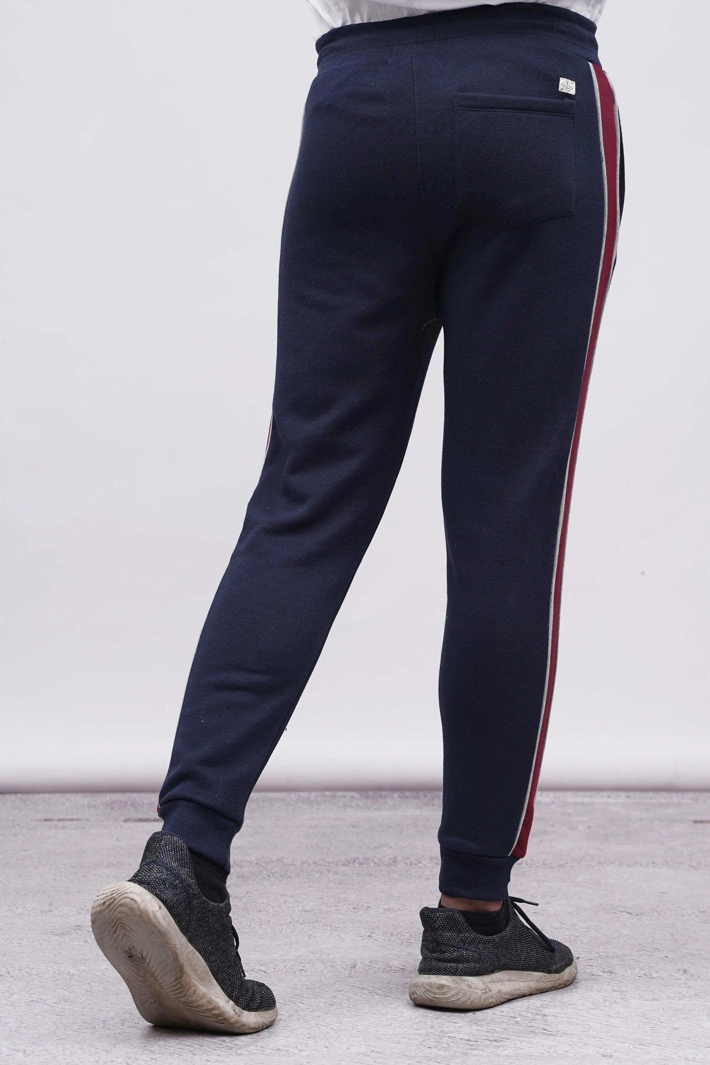 FLEECE CONTRAST PANNEL TROUSER NAVY