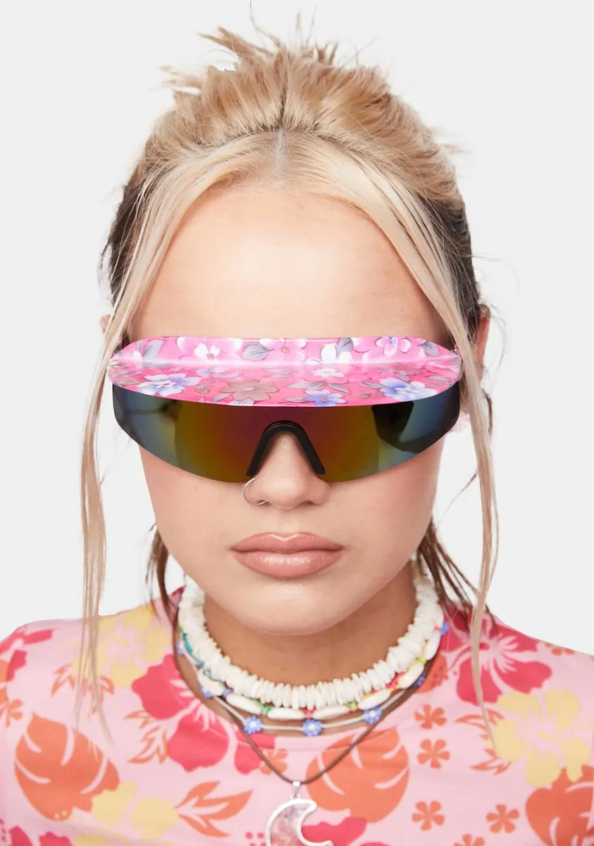 Floral Visor Sunglasses-