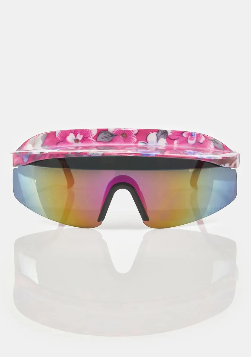 Floral Visor Sunglasses-