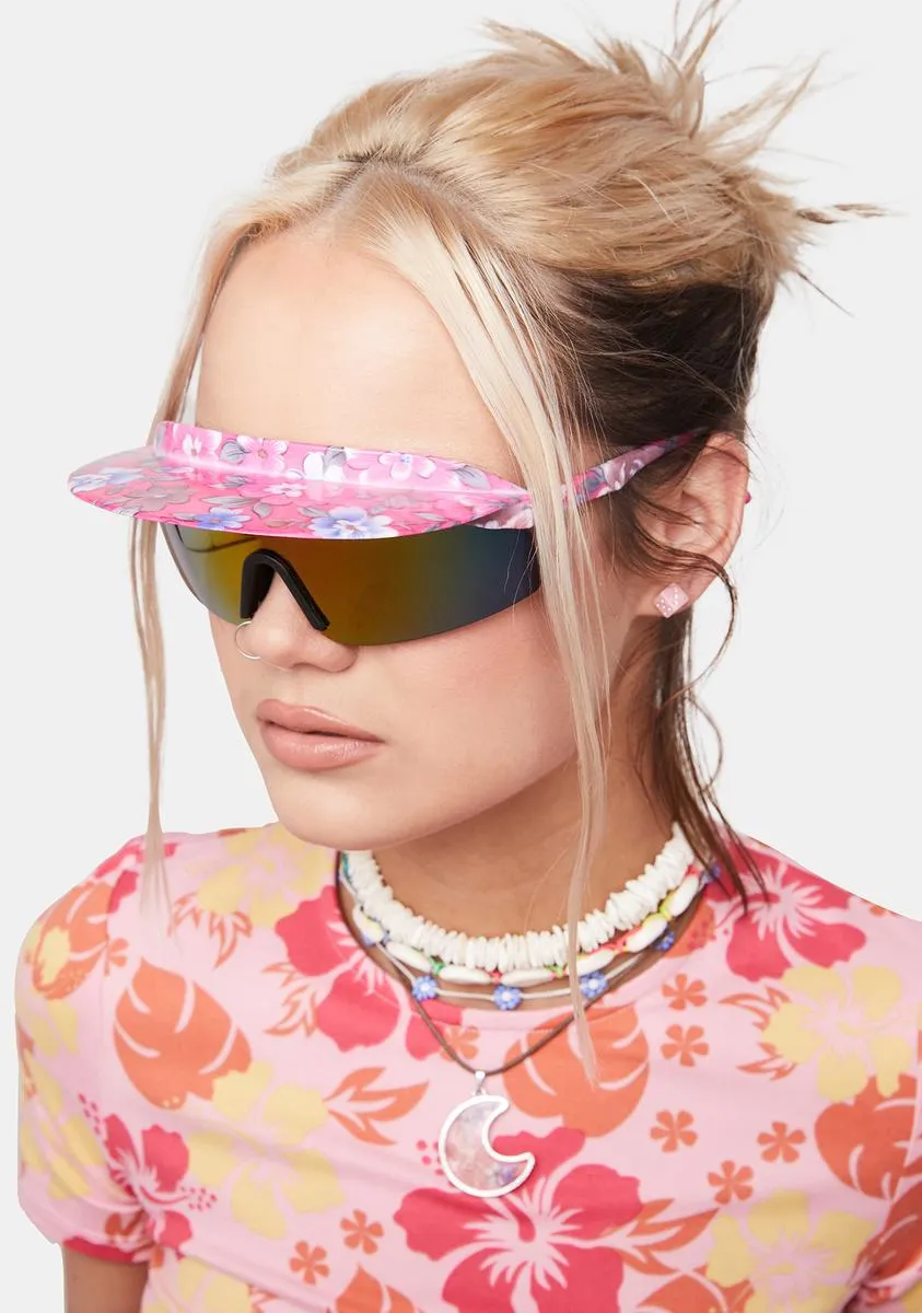 Floral Visor Sunglasses-