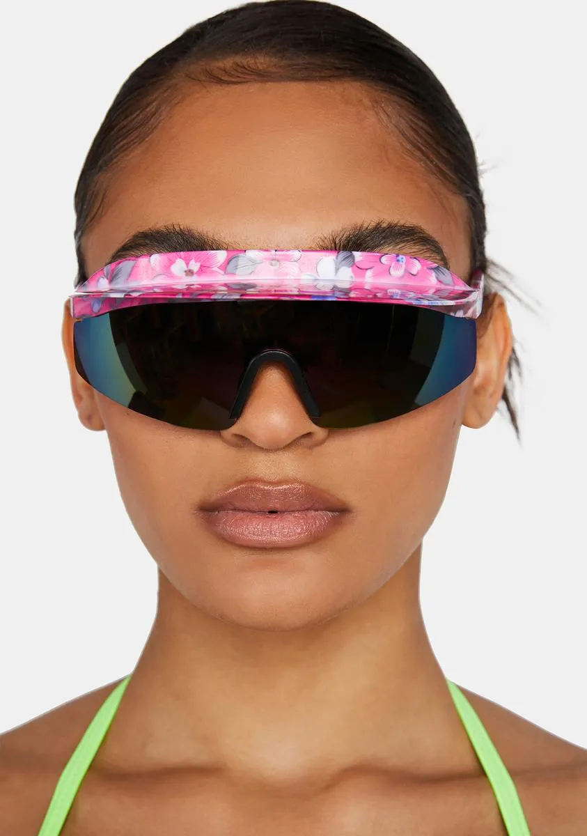 Floral Visor Sunglasses-