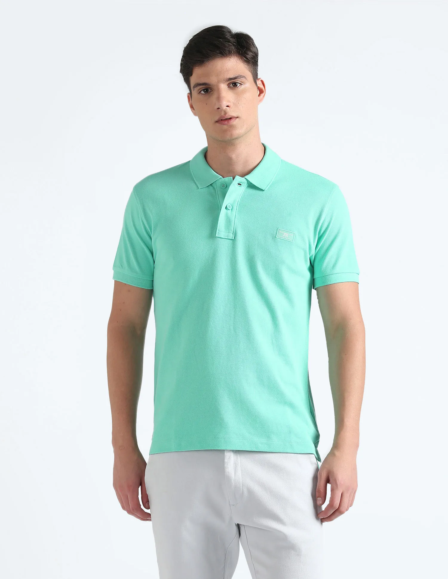 Flying Machine Solid Pique Polo Shirt