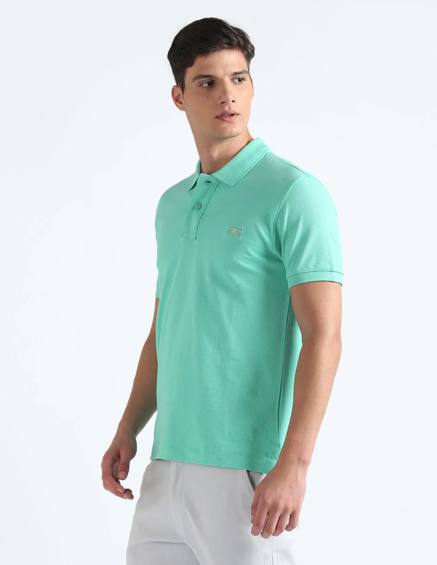 Flying Machine Solid Pique Polo Shirt