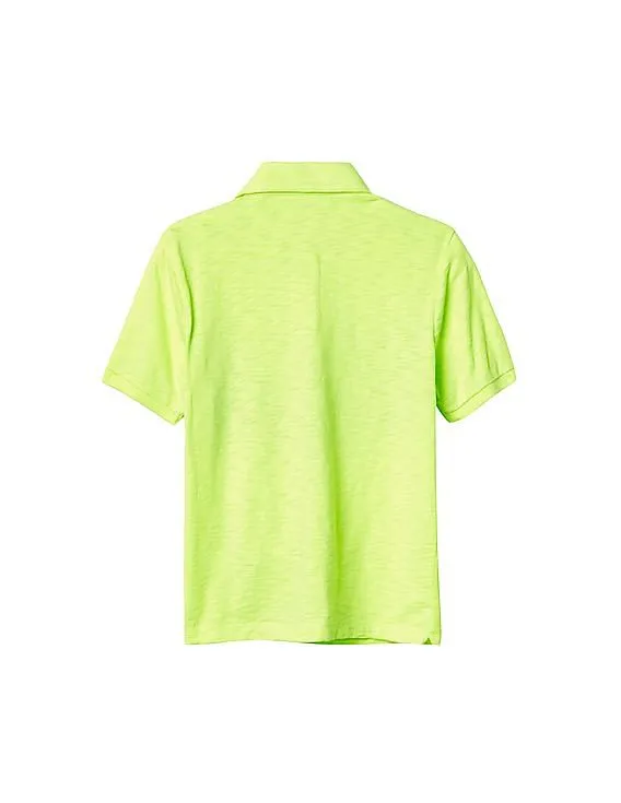 GAP Boys Green Graphic Slub Polo