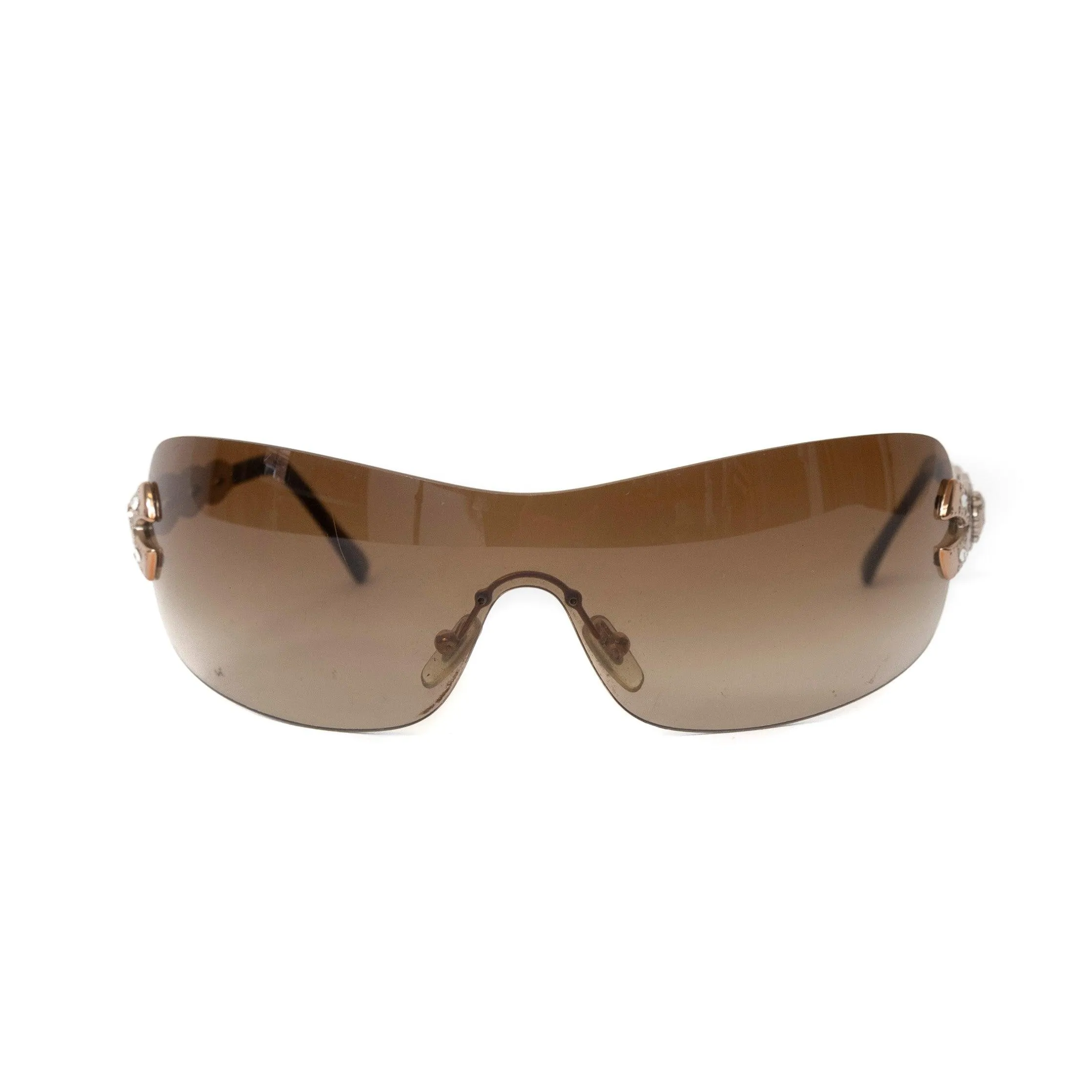 Gianni Versace Brown Frameless Sunglasses