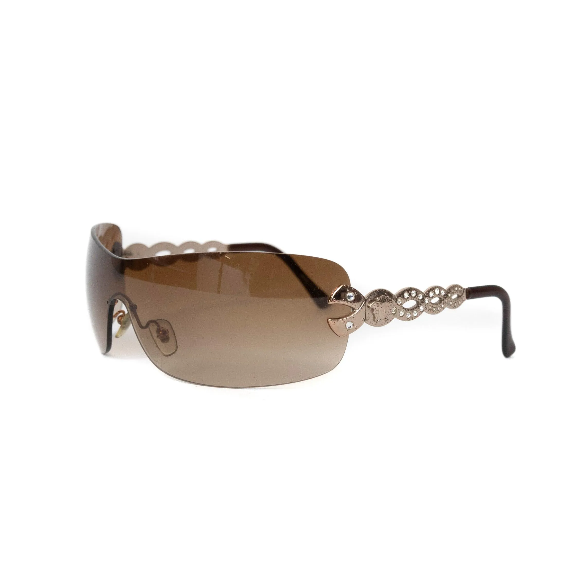 Gianni Versace Brown Frameless Sunglasses